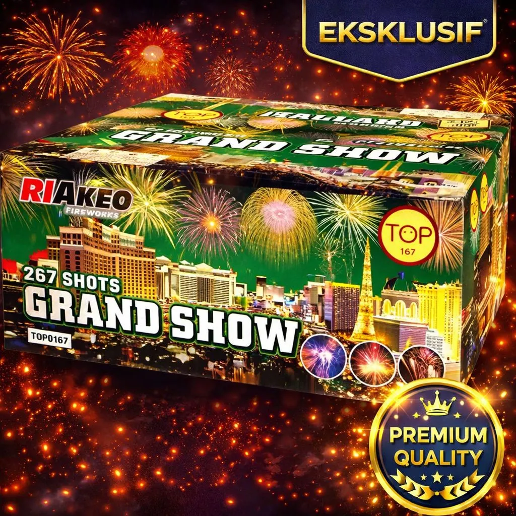 Kembang Api Cake Riakeo Series Grand Show 267 Shots 1.2 Inch