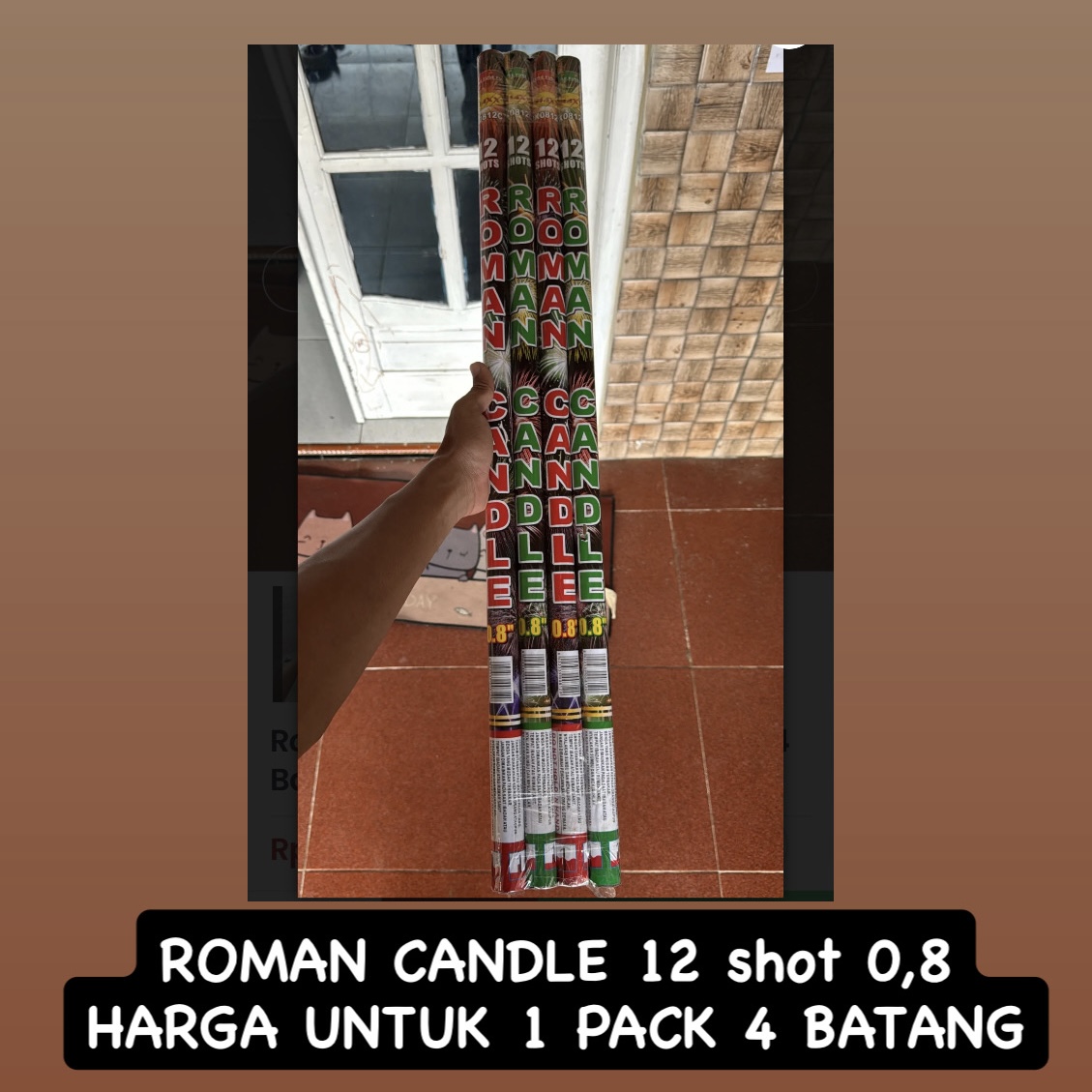 ROMAN CANDLE 12 SHOT 0,8 (1 PAK 4 BATANG)