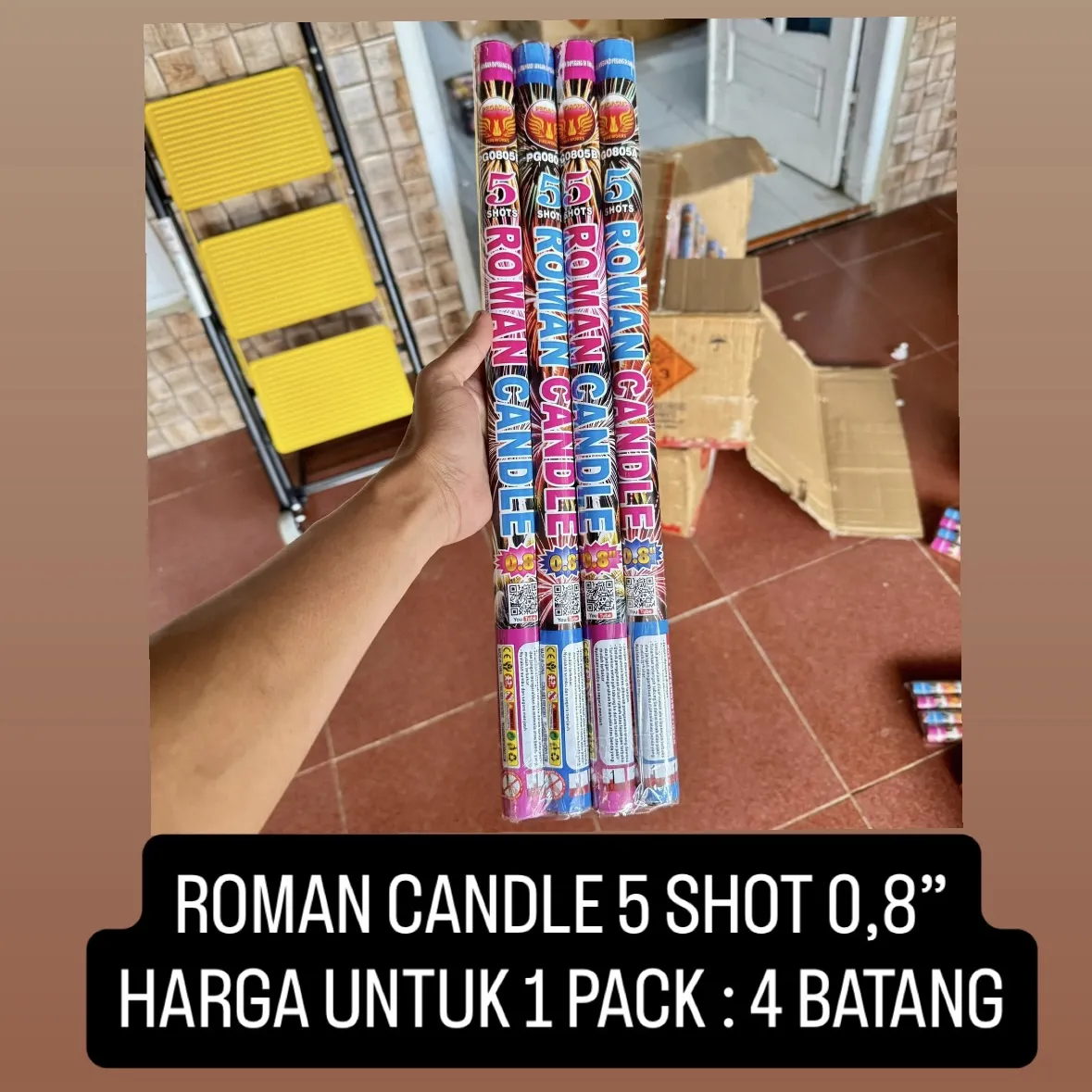 Roman Candle 5 Shot 0,8 / 1 Pack 4 Batang