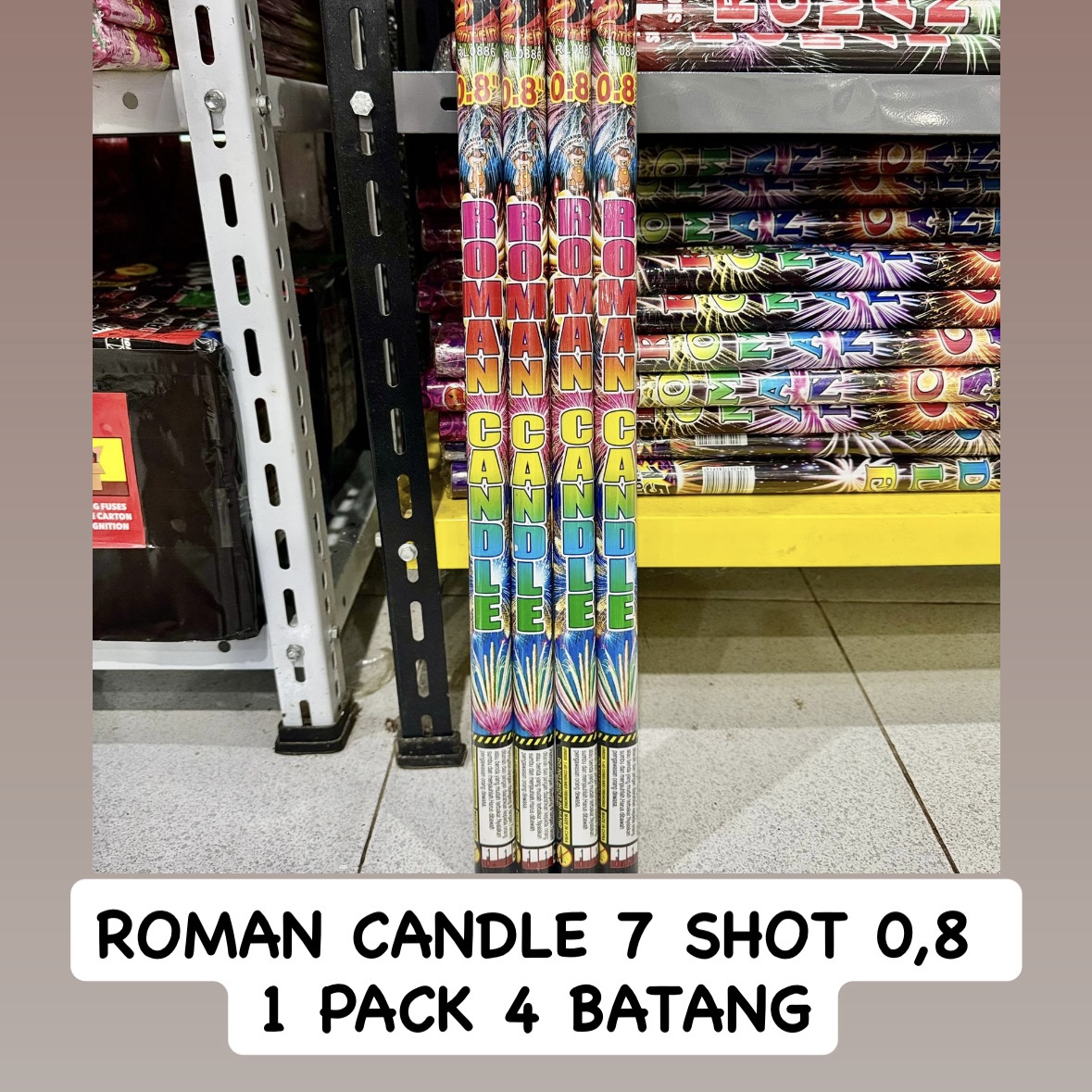ROMAN CANDLE 7 SHOT 0,8 / 1 PACK 4 BATANG)